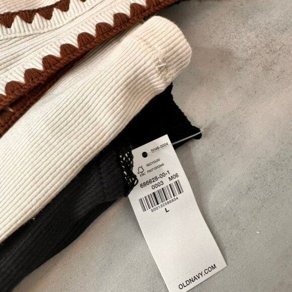 NEW lot of 2 Old Navy Womens Ribbed Tank Tops L Black Beige Boho Basic - Picture 4 of 12